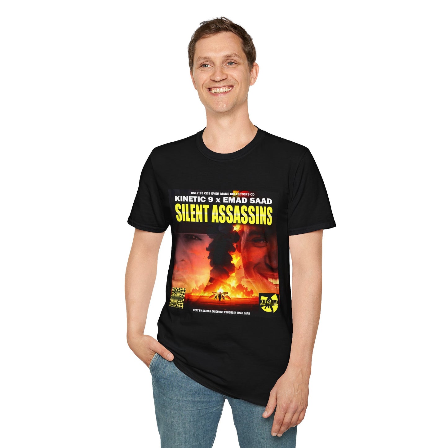 Silent Assassins Graphic T‑Shirt – Kinetic 9  x Emad Saad Album Art Tee