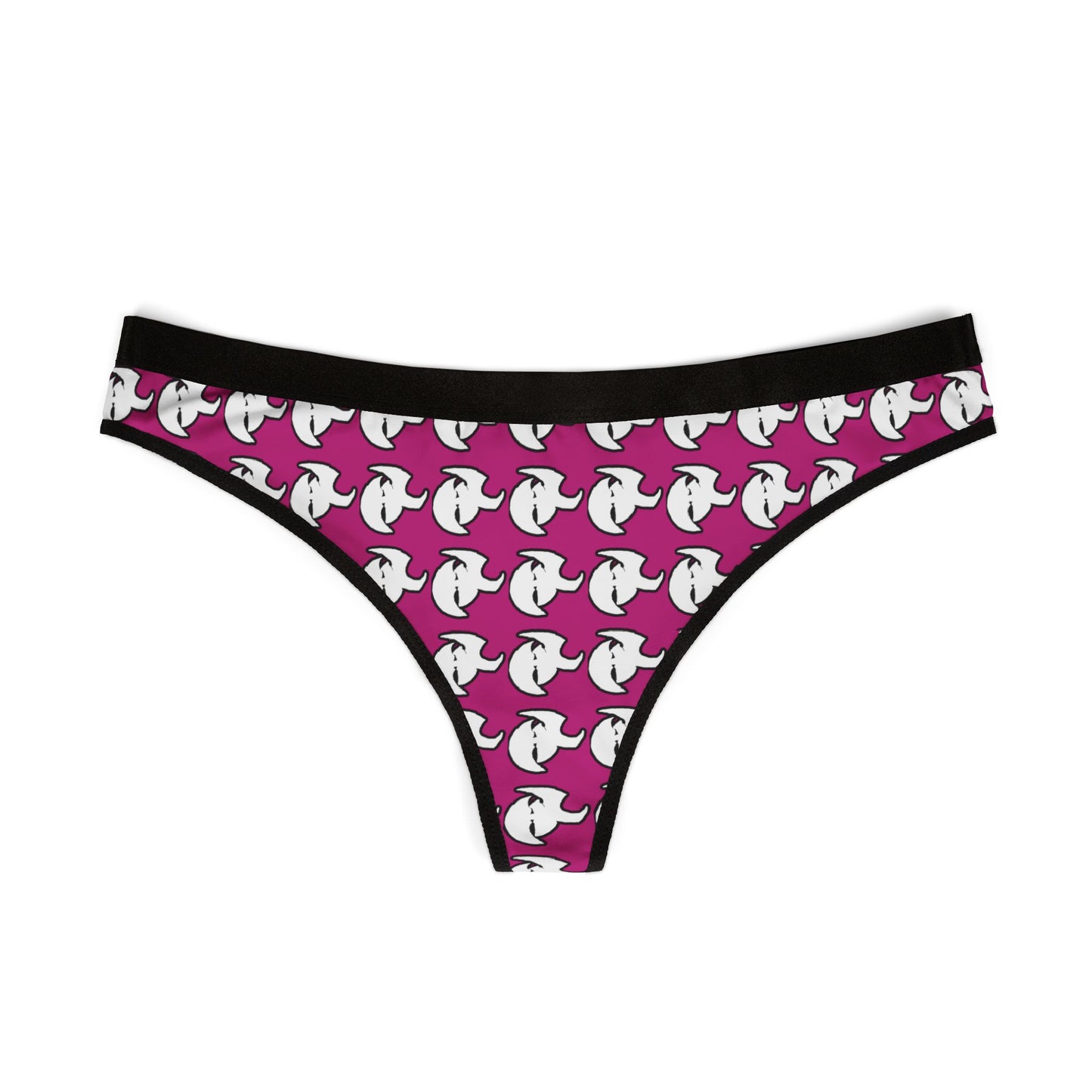 HK logo Playful Ghost Print Women's Thongs - Fun & Flirty Lingerie