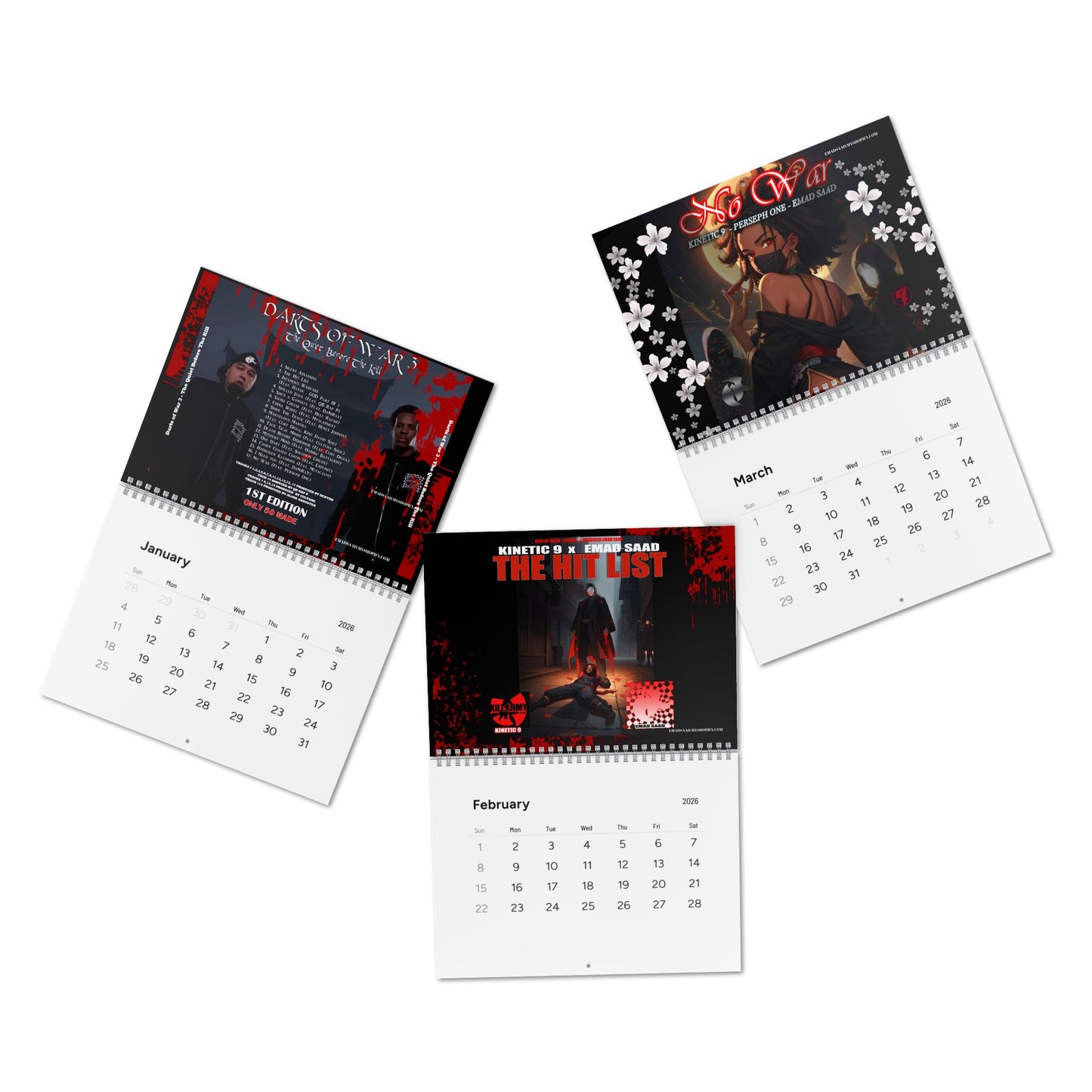 DARTS OF WAR 3  2026 Wall Calendar