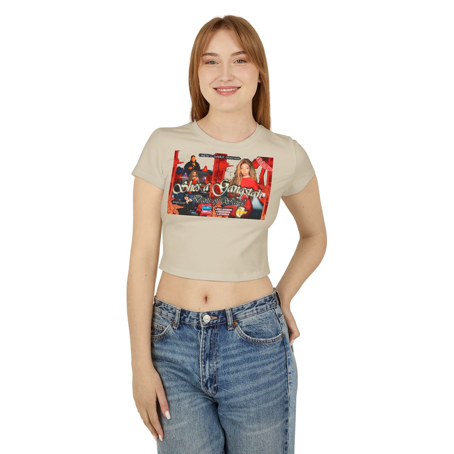 She's a Gangstah Women's Baby Girl style Tee -Graphic T-Shirt for Woman