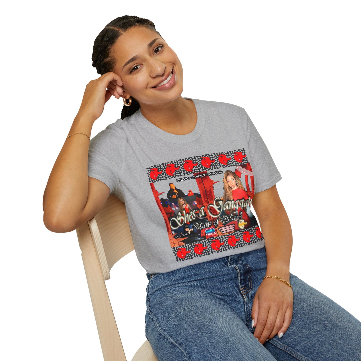 Shes a Gangstah woman T-Shirt | Retro Graphic Tee | Unique Streetwear | Gift for Music Lovers | Casual Fashion