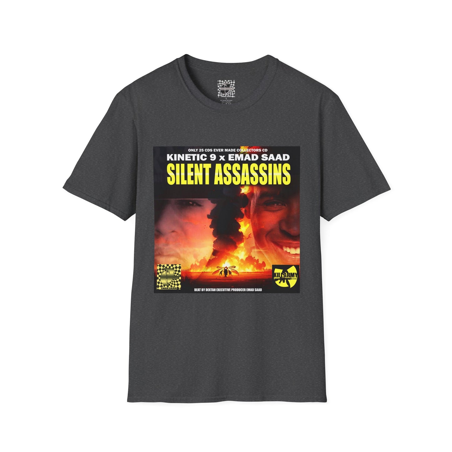 Silent Assassins Graphic T‑Shirt – Kinetic 9  x Emad Saad Album Art Tee