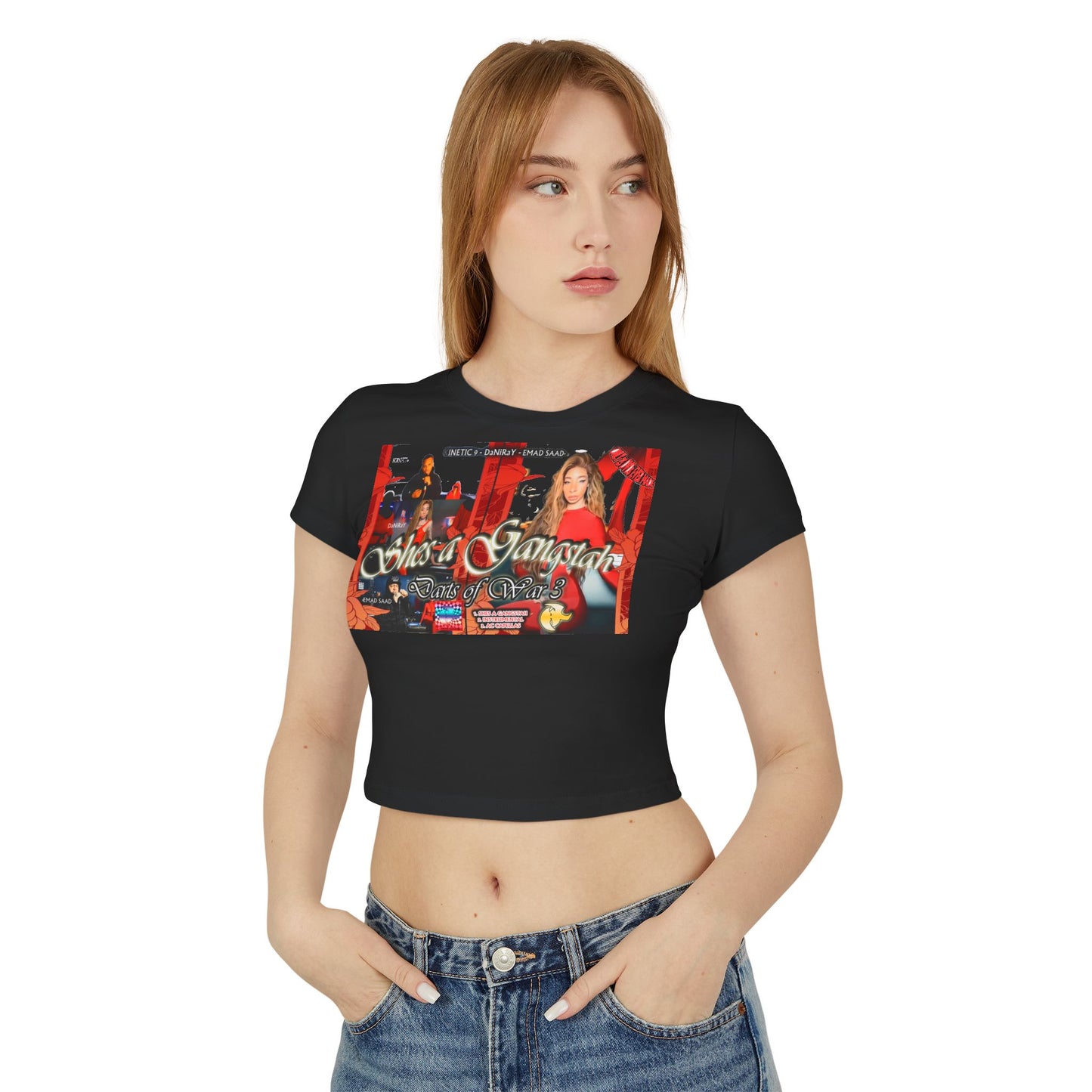 She's a Gangstah Women's Baby Girl style Tee -Graphic T-Shirt for Woman