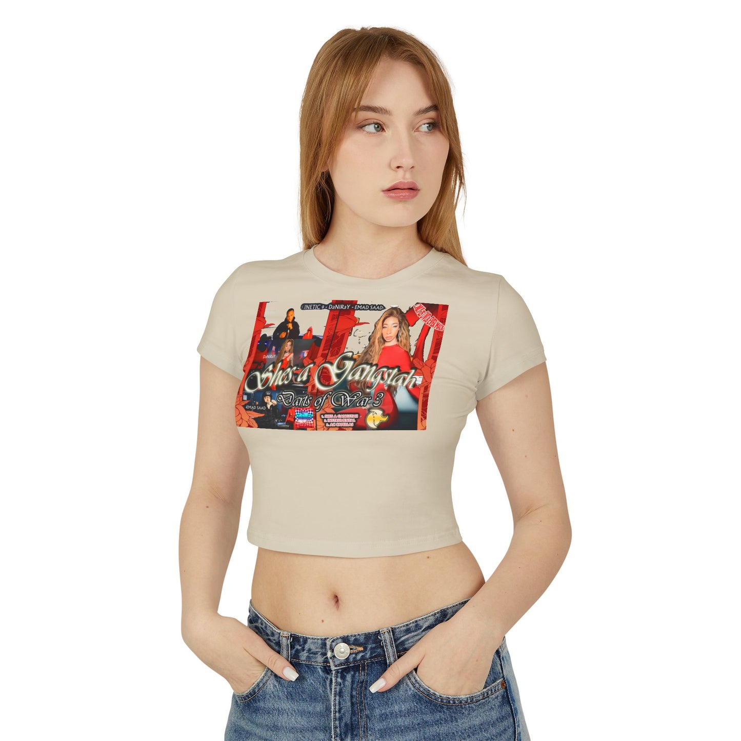 She's a Gangstah Women's Baby Girl style Tee -Graphic T-Shirt for Woman