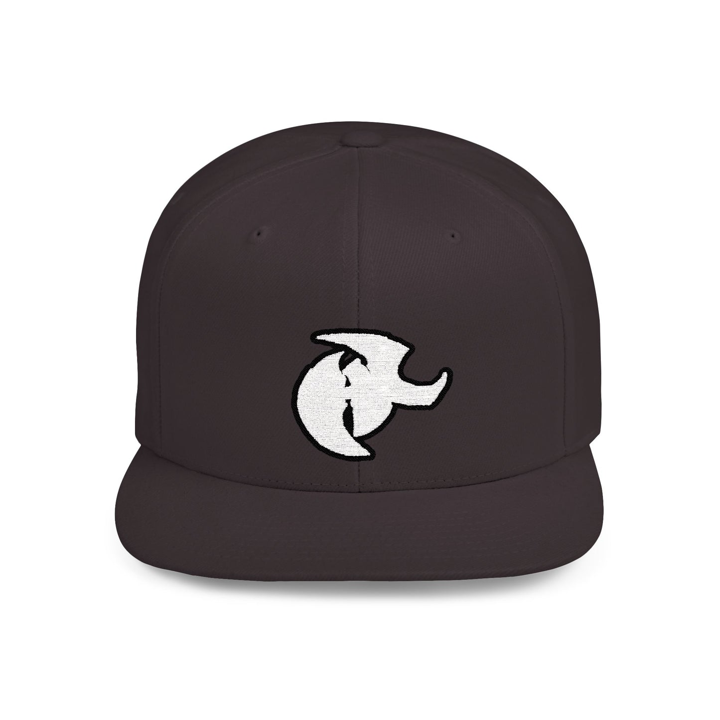 HK Logo Flat Bill Snapback - Trendy White Cap for Casual Style