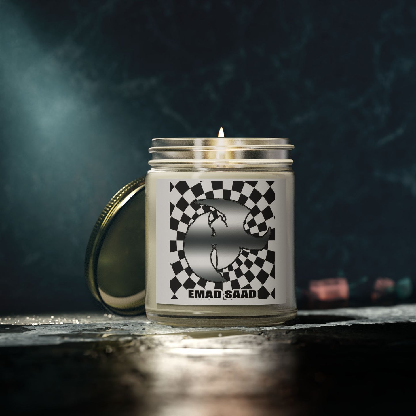 Emad Saad Scented Candle – Coconut Apricot Wax (4oz & 9oz) – Relaxing Home Fragrance