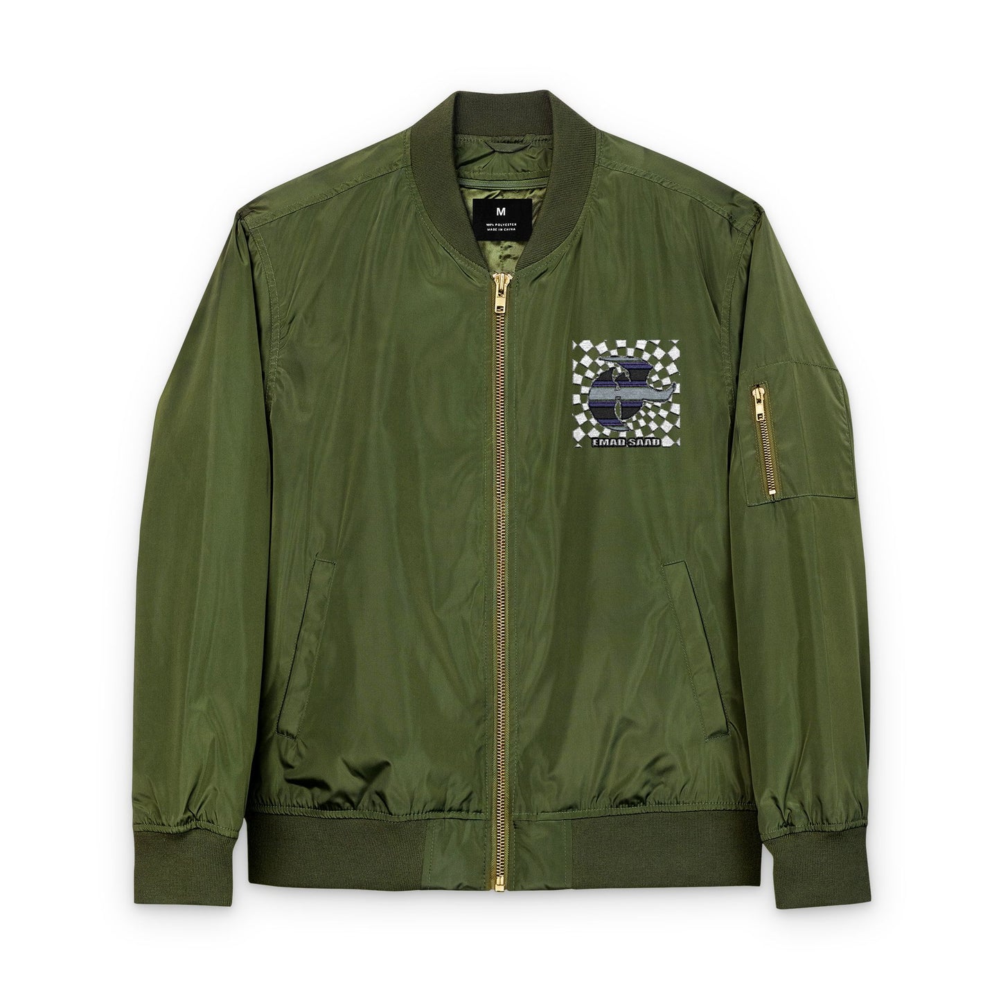 Emad Saad  Bomber Jacket with HK Embroidery - Stylish and Sustainable Outerwear