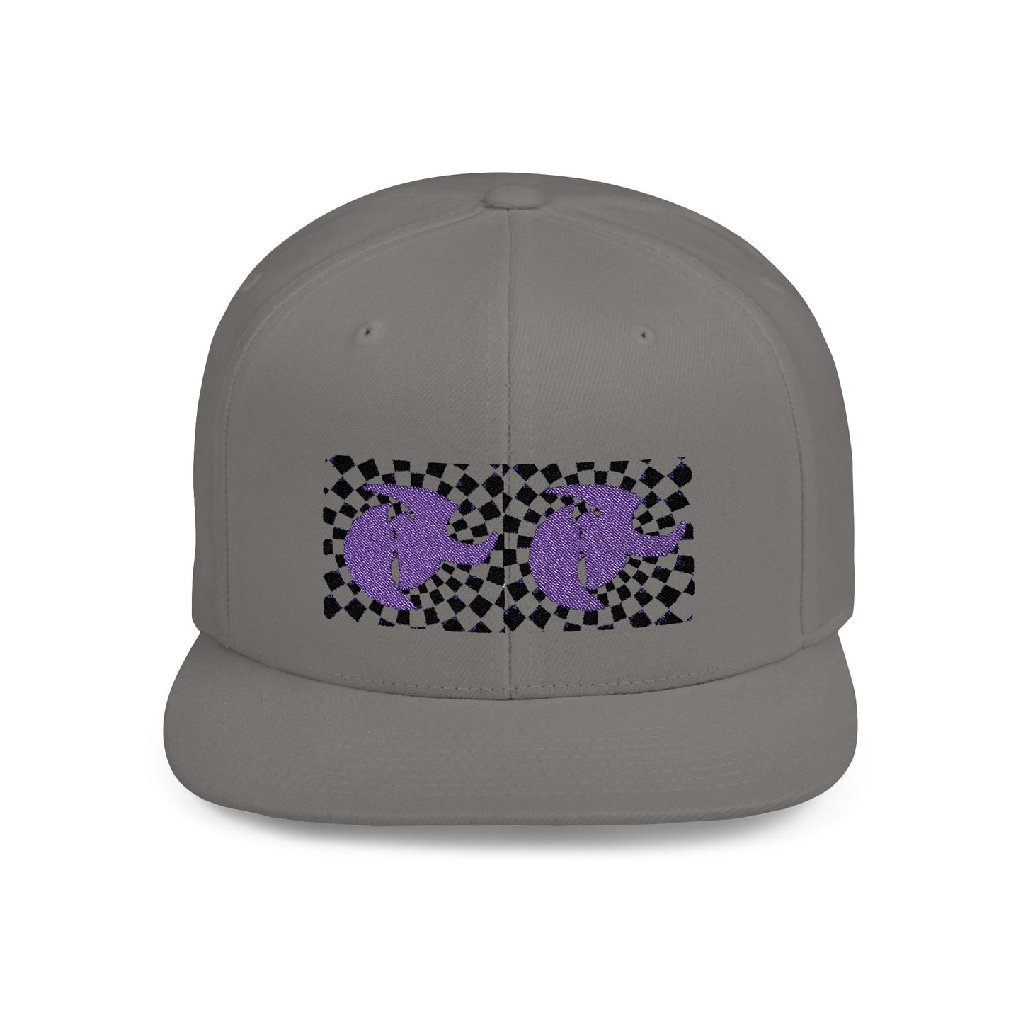 HK LOGO  Checkerboard Flat Bill Snapback CAP