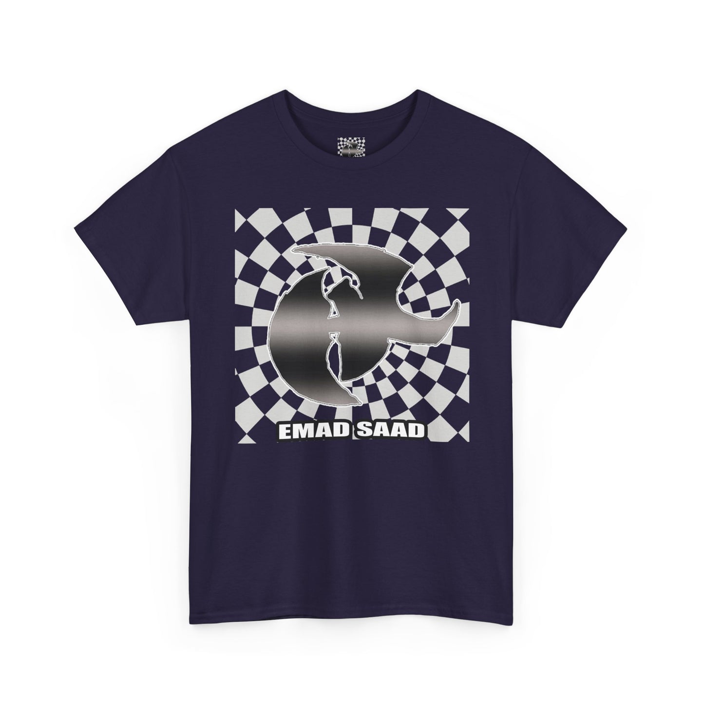 Emad Saad Checkerboard Graphic Unisex Heavy Cotton Tee