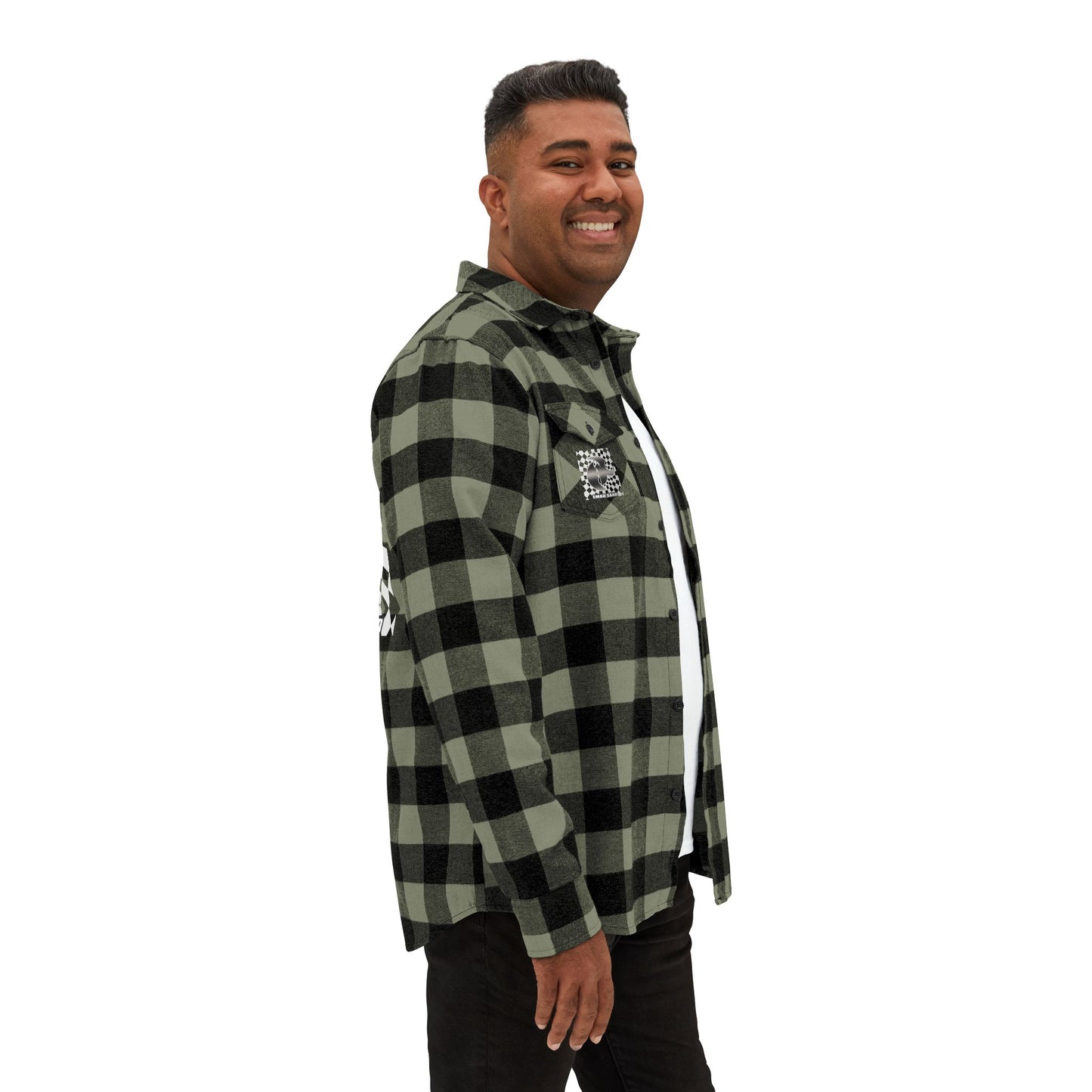 HK Logo Unisex Flannel Shirt with Checkered Design - Perfect for Casual Style & Outdoor Adventures