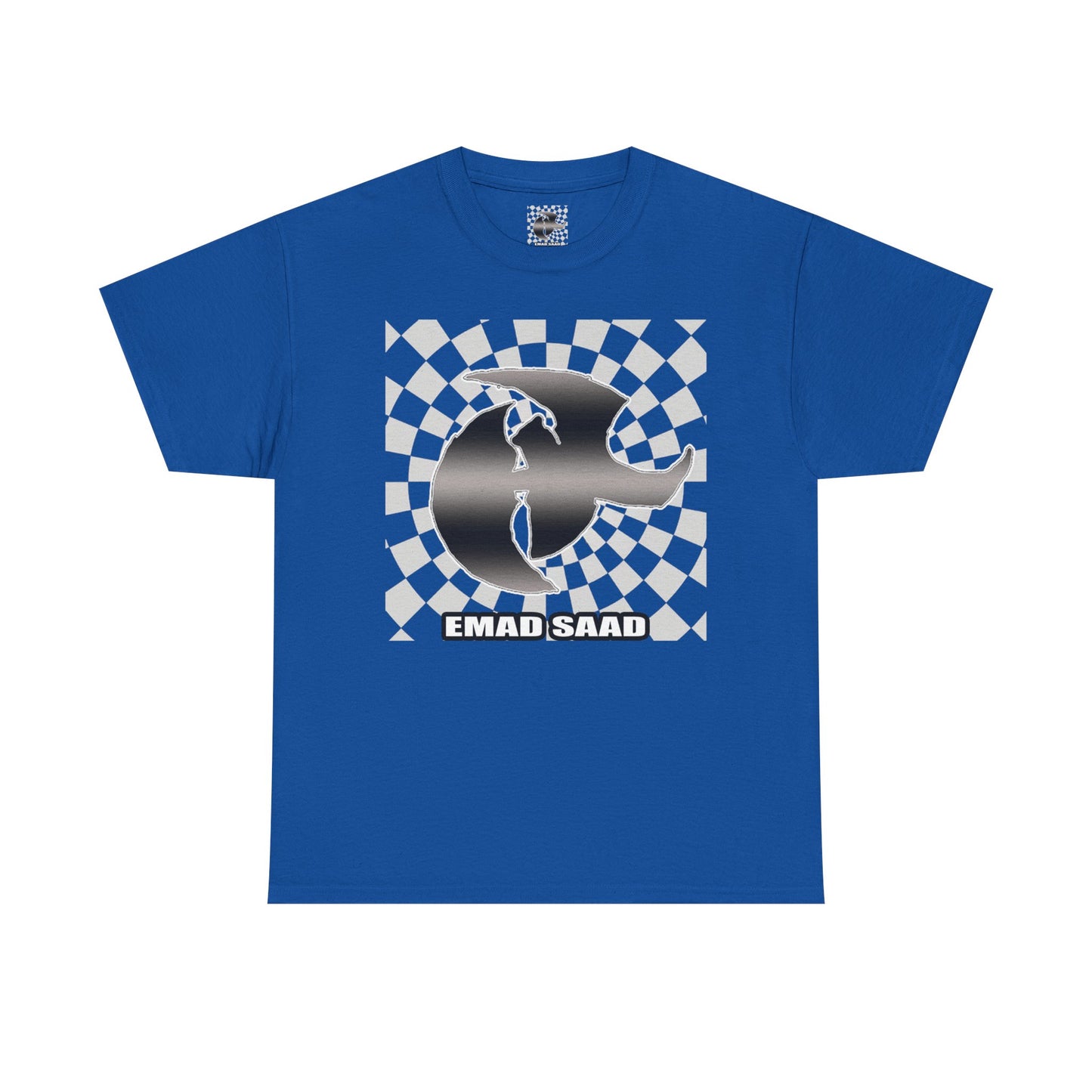 Emad Saad Checkerboard Graphic Unisex Heavy Cotton Tee