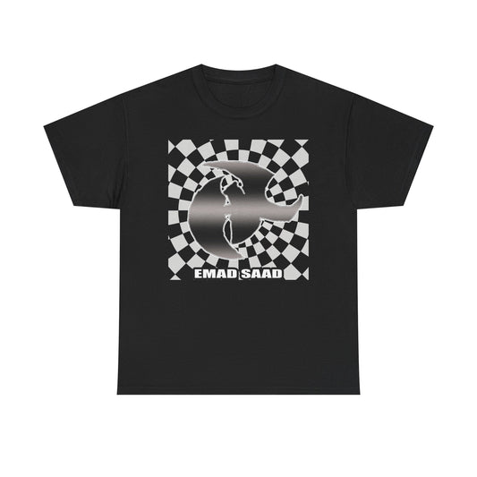 Emad Saad Checkerboard Graphic Unisex Heavy Cotton Tee