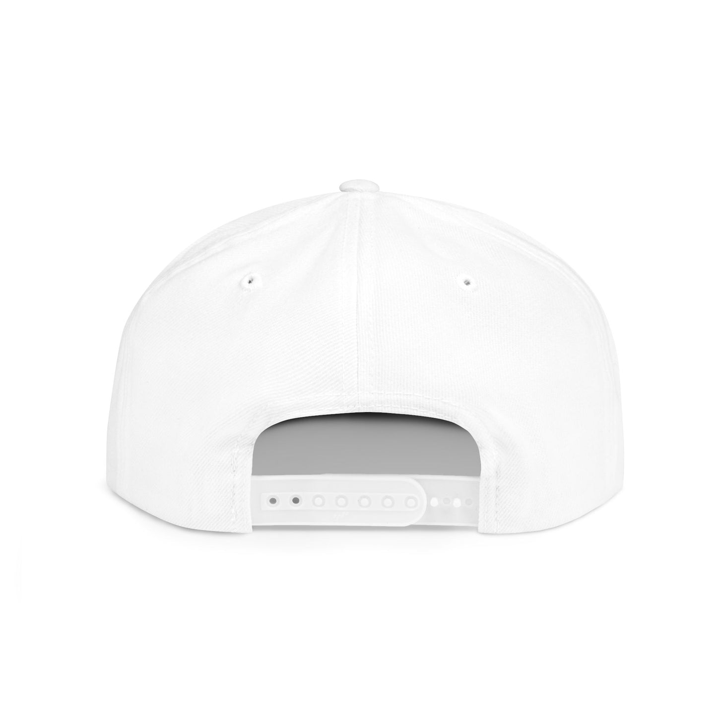HK Logo Flat Bill Snapback - Trendy White Cap for Casual Style
