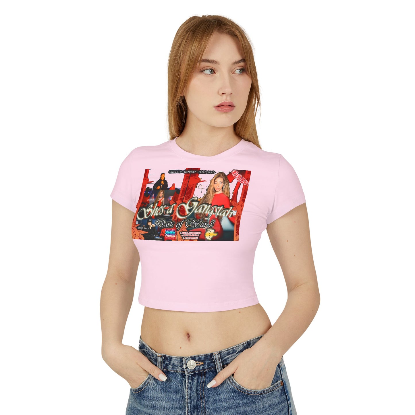 She's a Gangstah Women's Baby Girl style Tee -Graphic T-Shirt for Woman