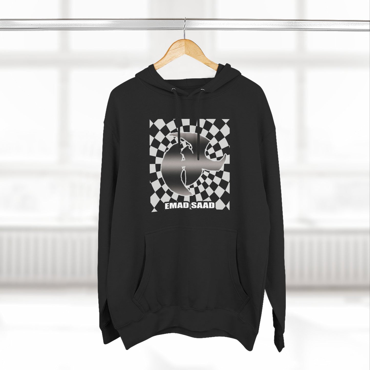 Emad Saad HK Checkerboard Skate Hoodie Graphic Pullover