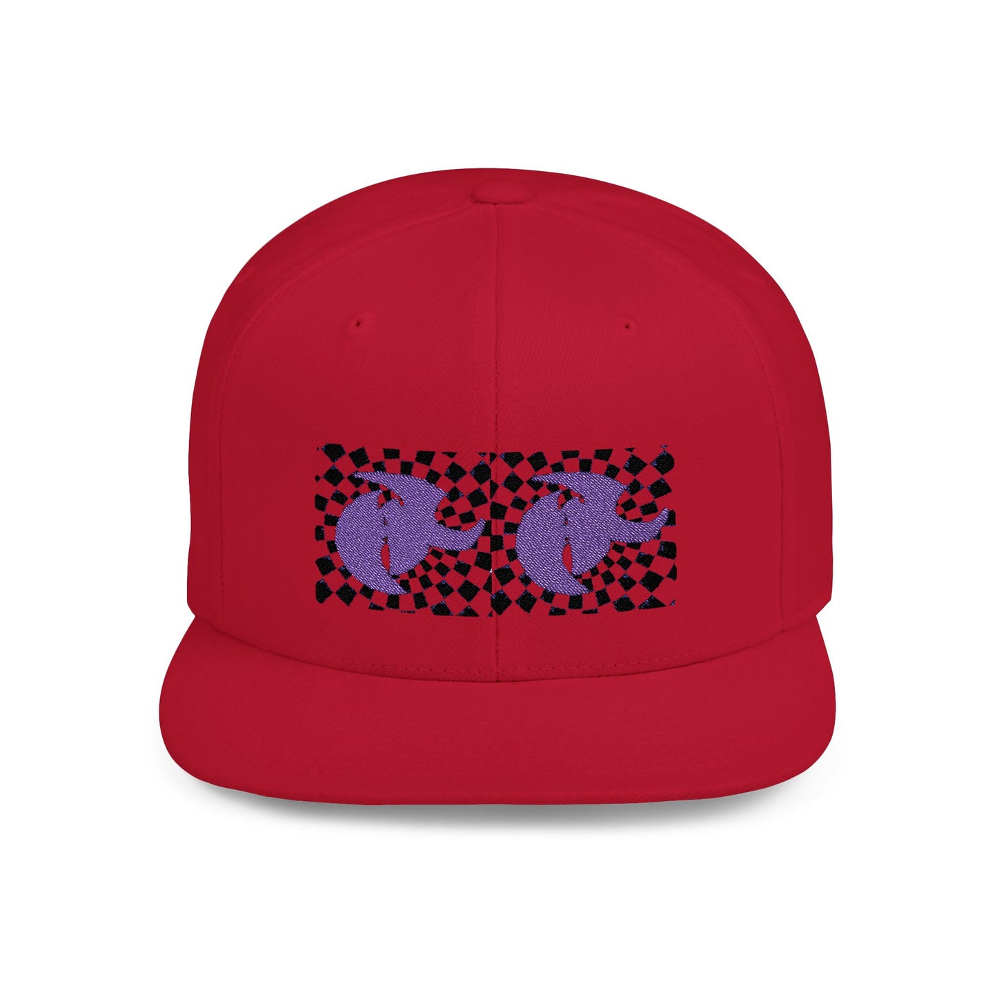 HK LOGO  Checkerboard Flat Bill Snapback CAP