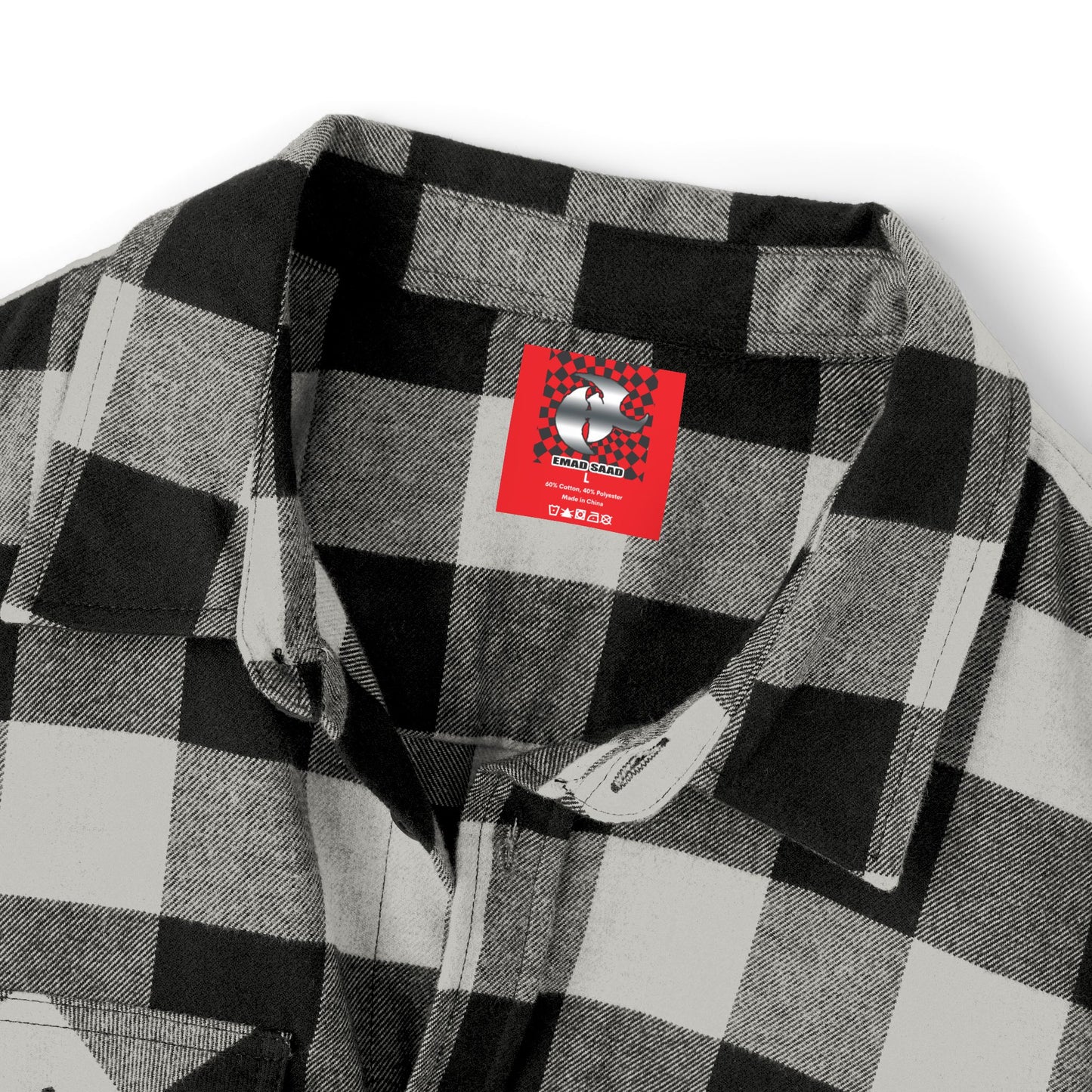 HK Logo Unisex Flannel Shirt with Checkered Design - Perfect for Casual Style & Outdoor Adventures