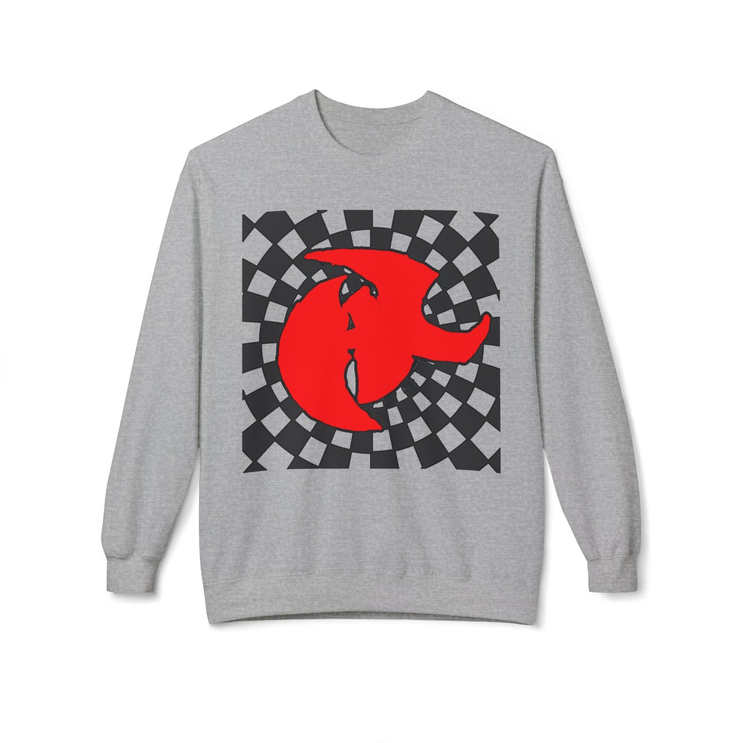 HK LOGO Unisex Fleece Sweatshirt with Bold Red Graphic