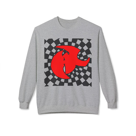 HK LOGO Unisex Fleece Sweatshirt with Bold Red Graphic
