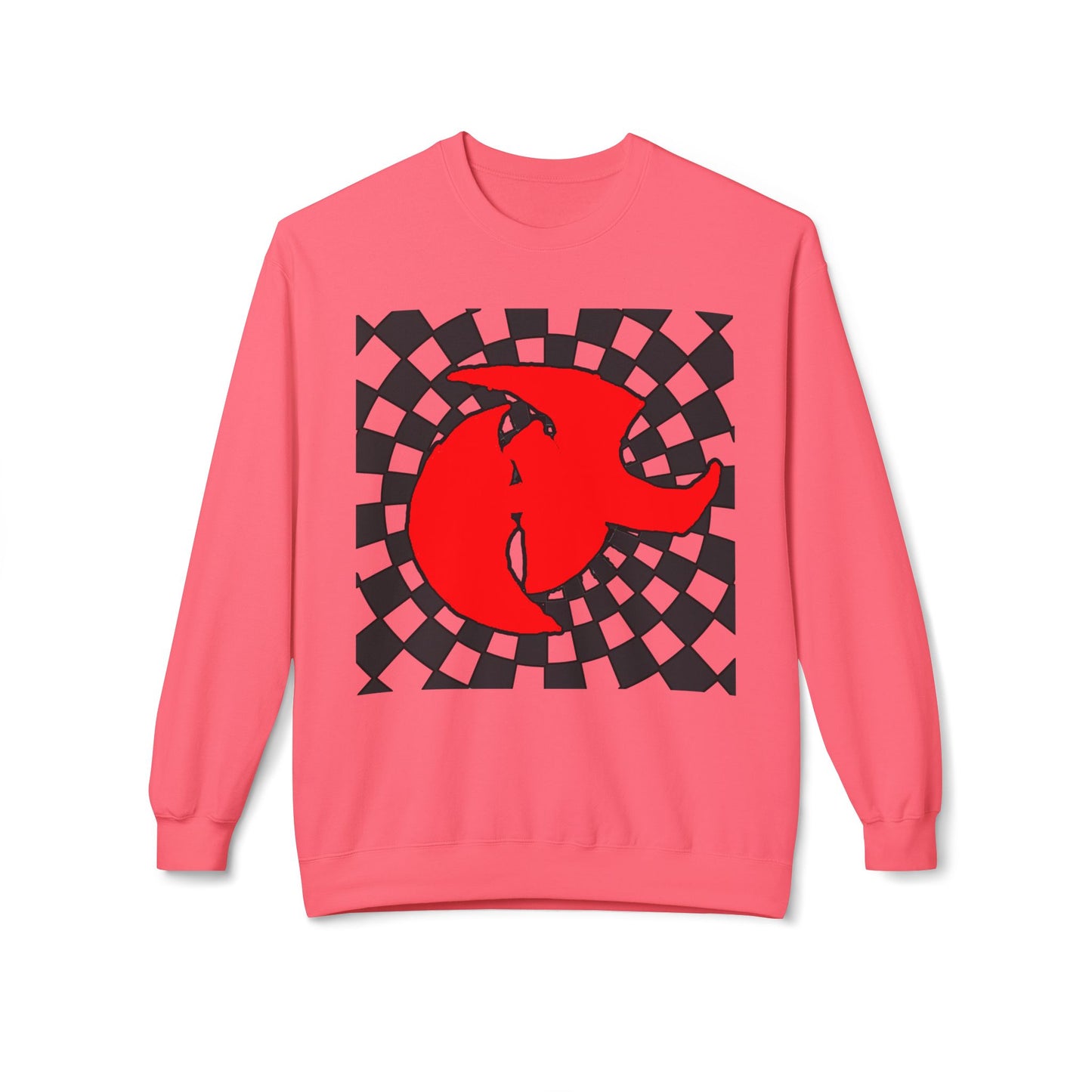 HK LOGO Unisex Fleece Sweatshirt with Bold Red Graphic