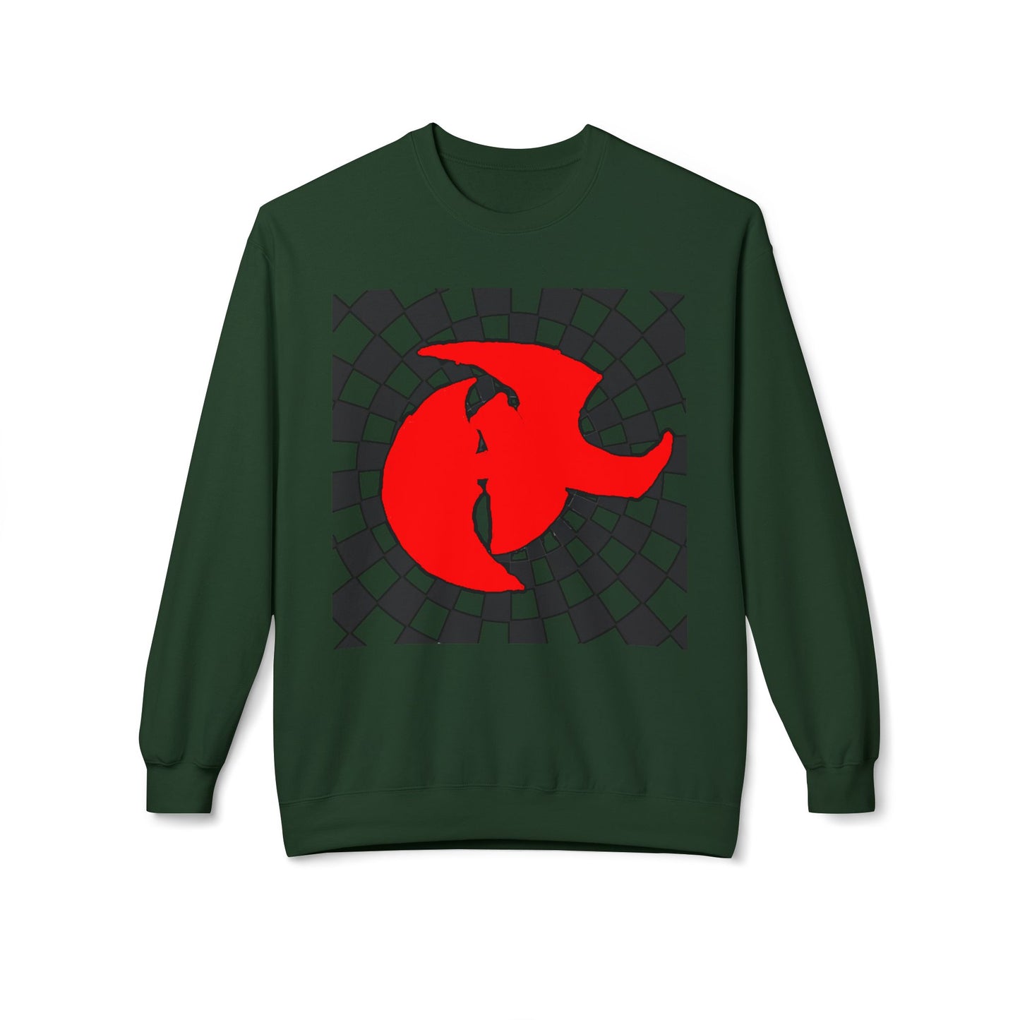HK LOGO Unisex Fleece Sweatshirt with Bold Red Graphic