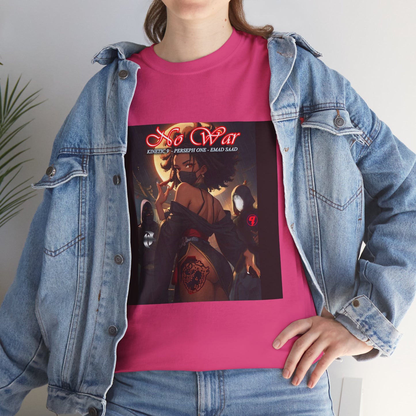 No War Anime-Inspired Unisex Heavy Cotton Tee - 'War' Design