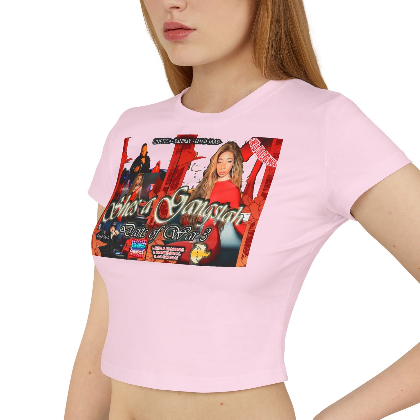 She's a Gangstah Women's Baby Girl style Tee -Graphic T-Shirt for Woman