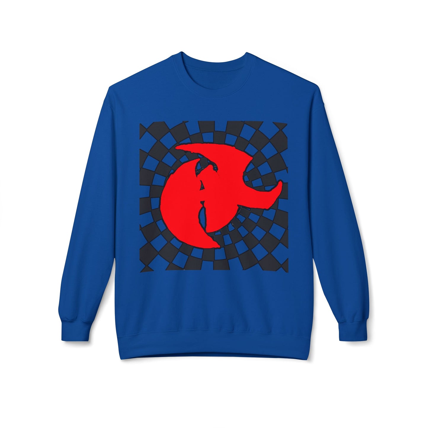 HK LOGO Unisex Fleece Sweatshirt with Bold Red Graphic