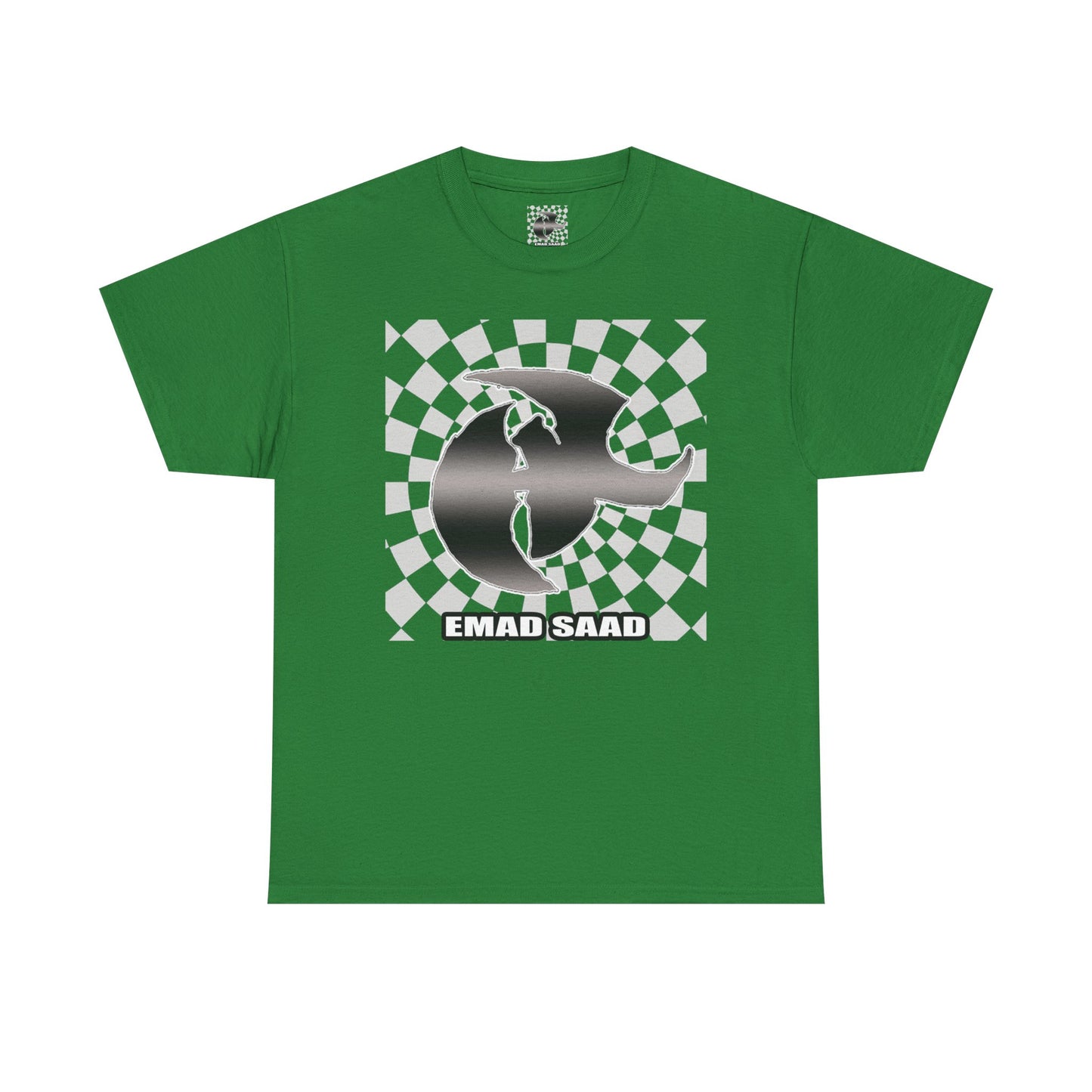 Emad Saad Checkerboard Graphic Unisex Heavy Cotton Tee