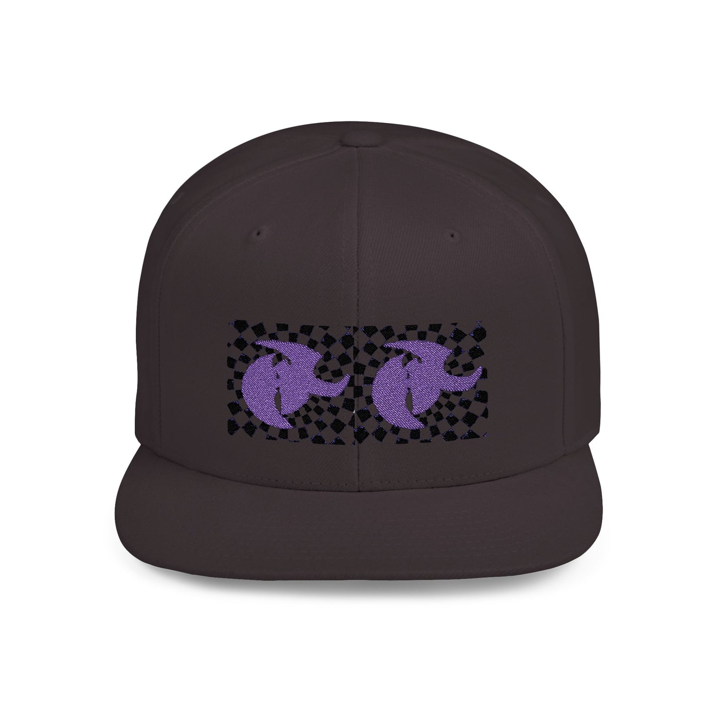 HK LOGO  Checkerboard Flat Bill Snapback CAP