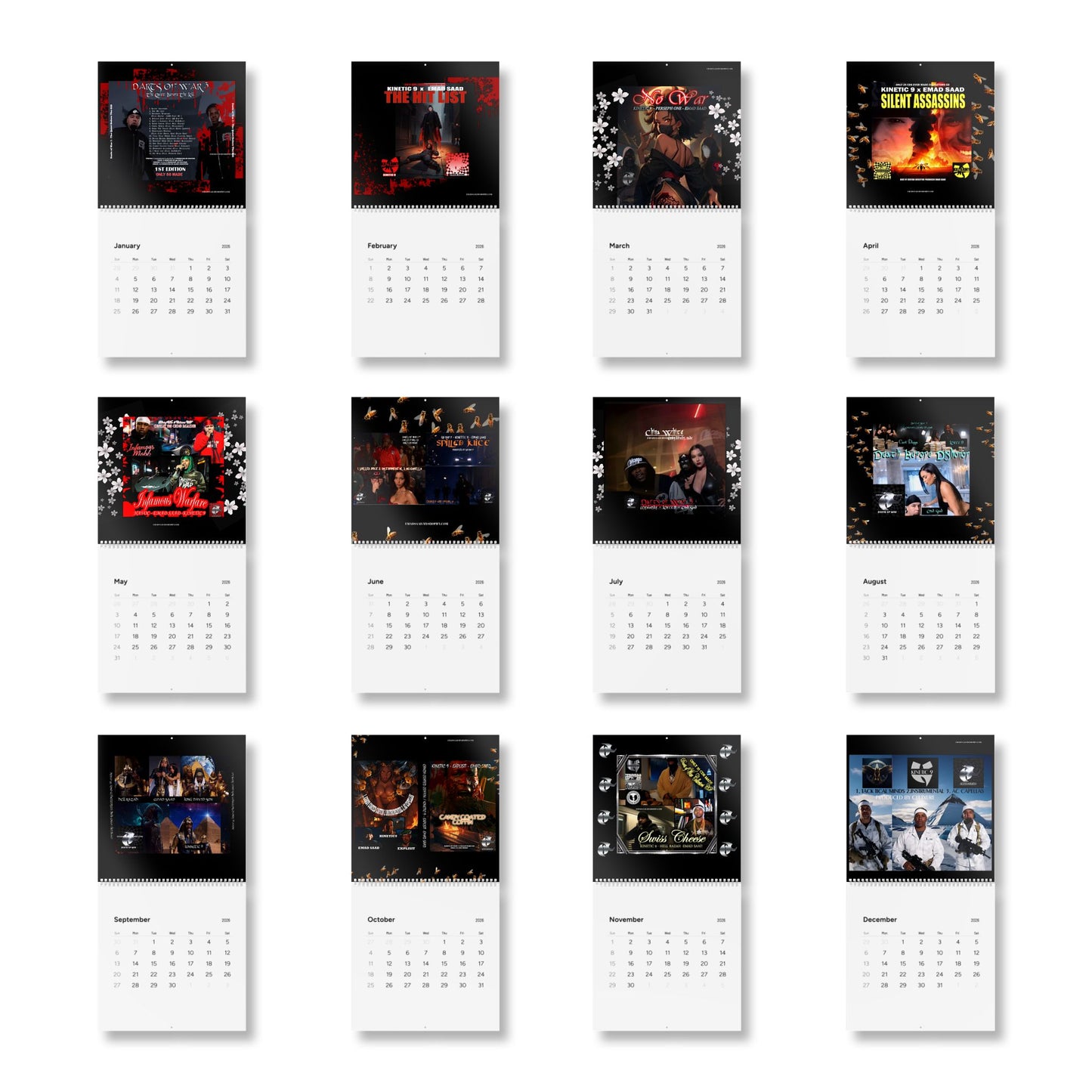 DARTS OF WAR 3  2026 Wall Calendar