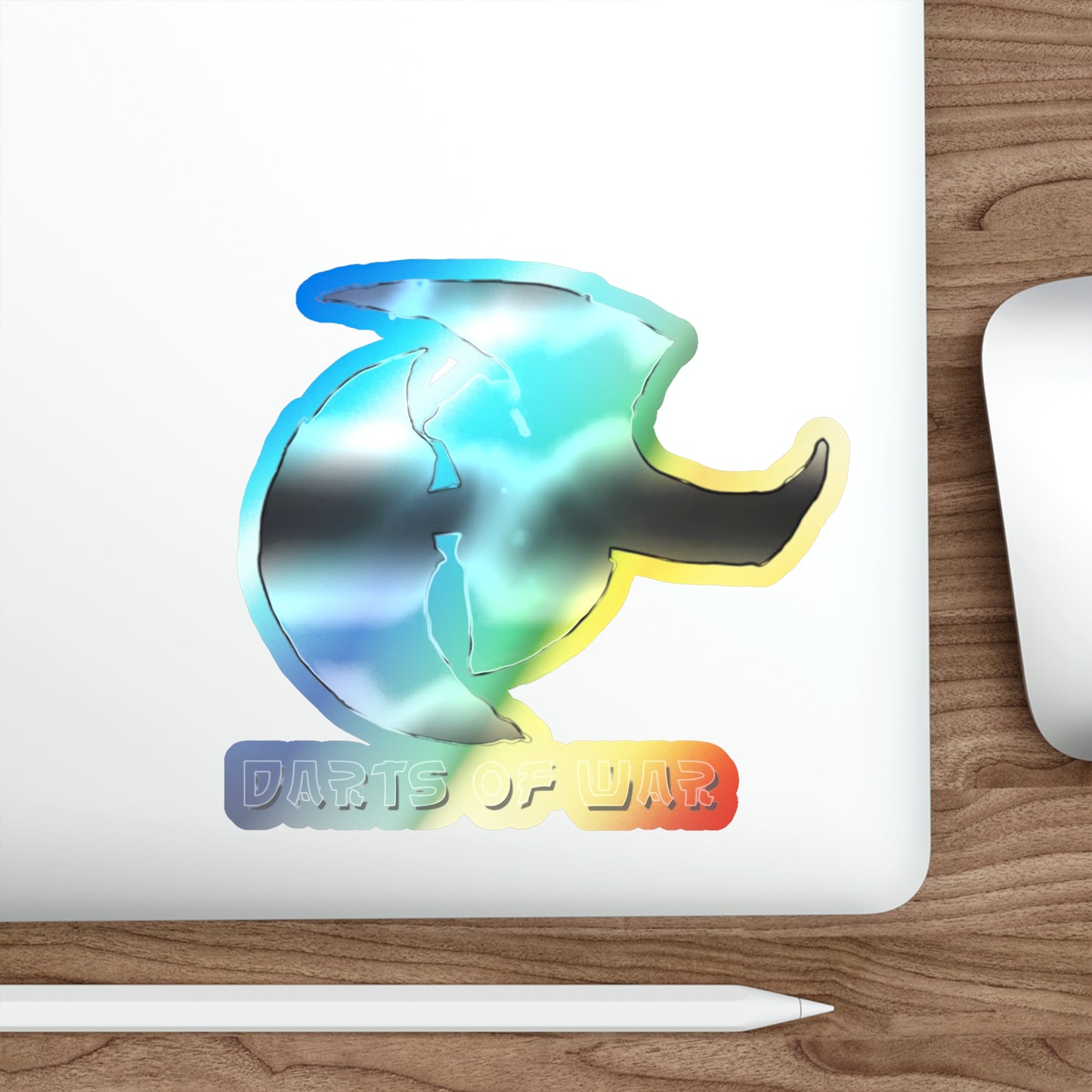 Holographic 'Darts of War' Die-Cut Sticker — Iridescent  Decal