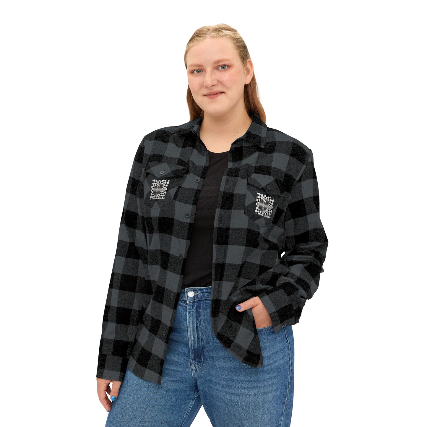 HK Logo Unisex Flannel Shirt with Checkered Design - Perfect for Casual Style & Outdoor Adventures