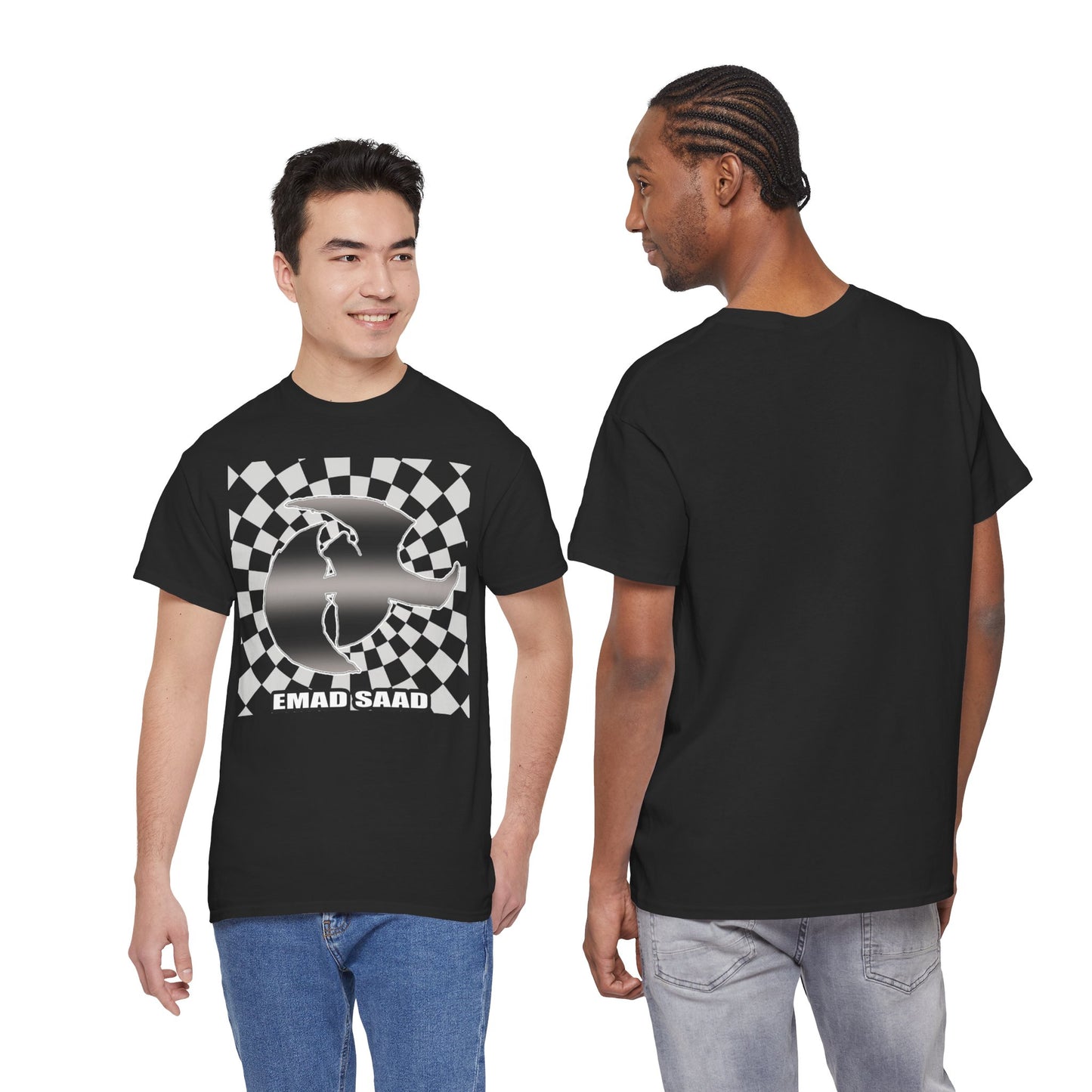 Emad Saad Checkerboard Graphic Unisex Heavy Cotton Tee