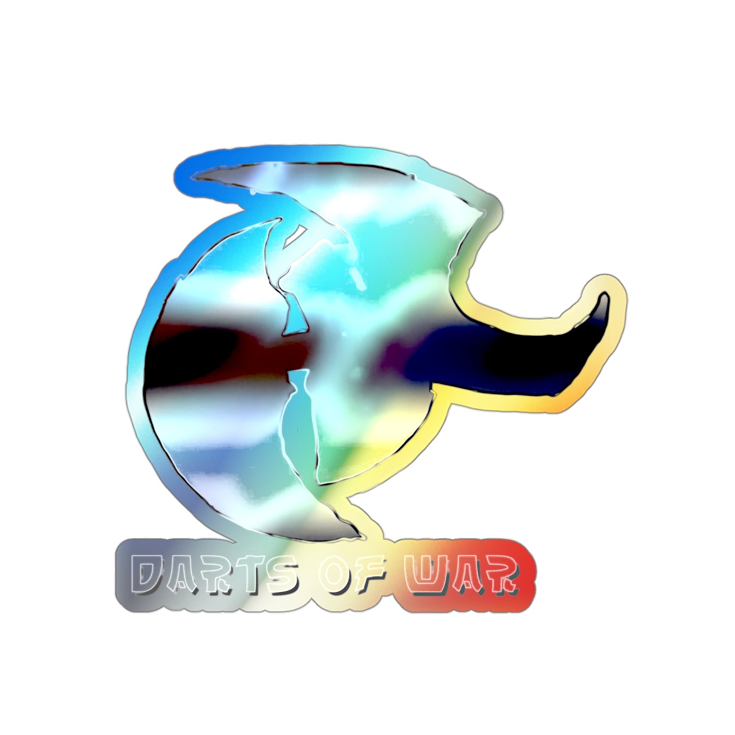 Holographic 'Darts of War' Die-Cut Sticker — Iridescent  Decal