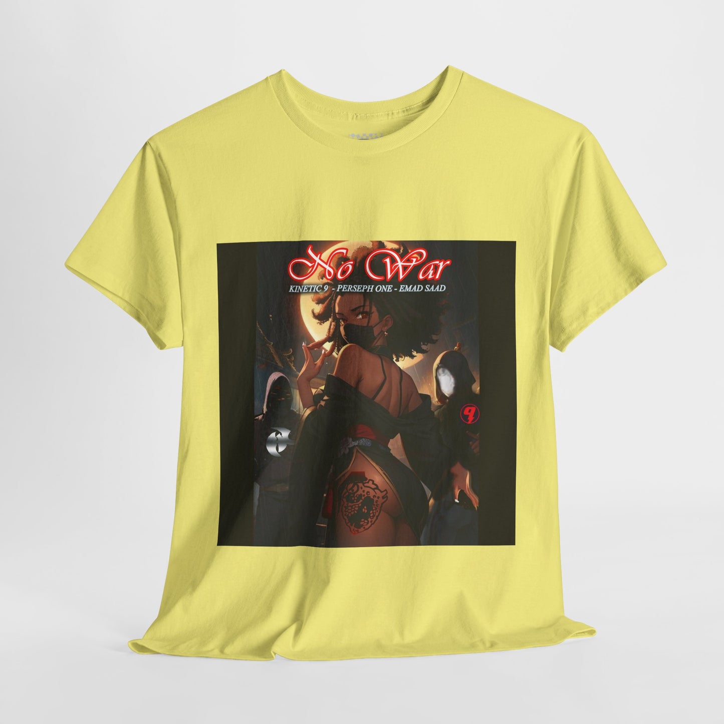 No War Anime-Inspired Unisex Heavy Cotton Tee - 'War' Design