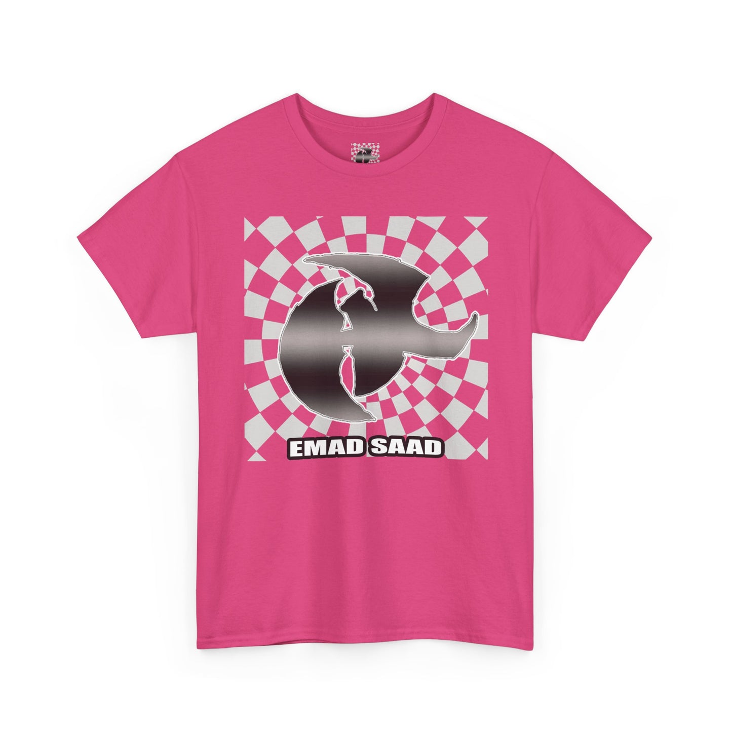 Emad Saad Checkerboard Graphic Unisex Heavy Cotton Tee