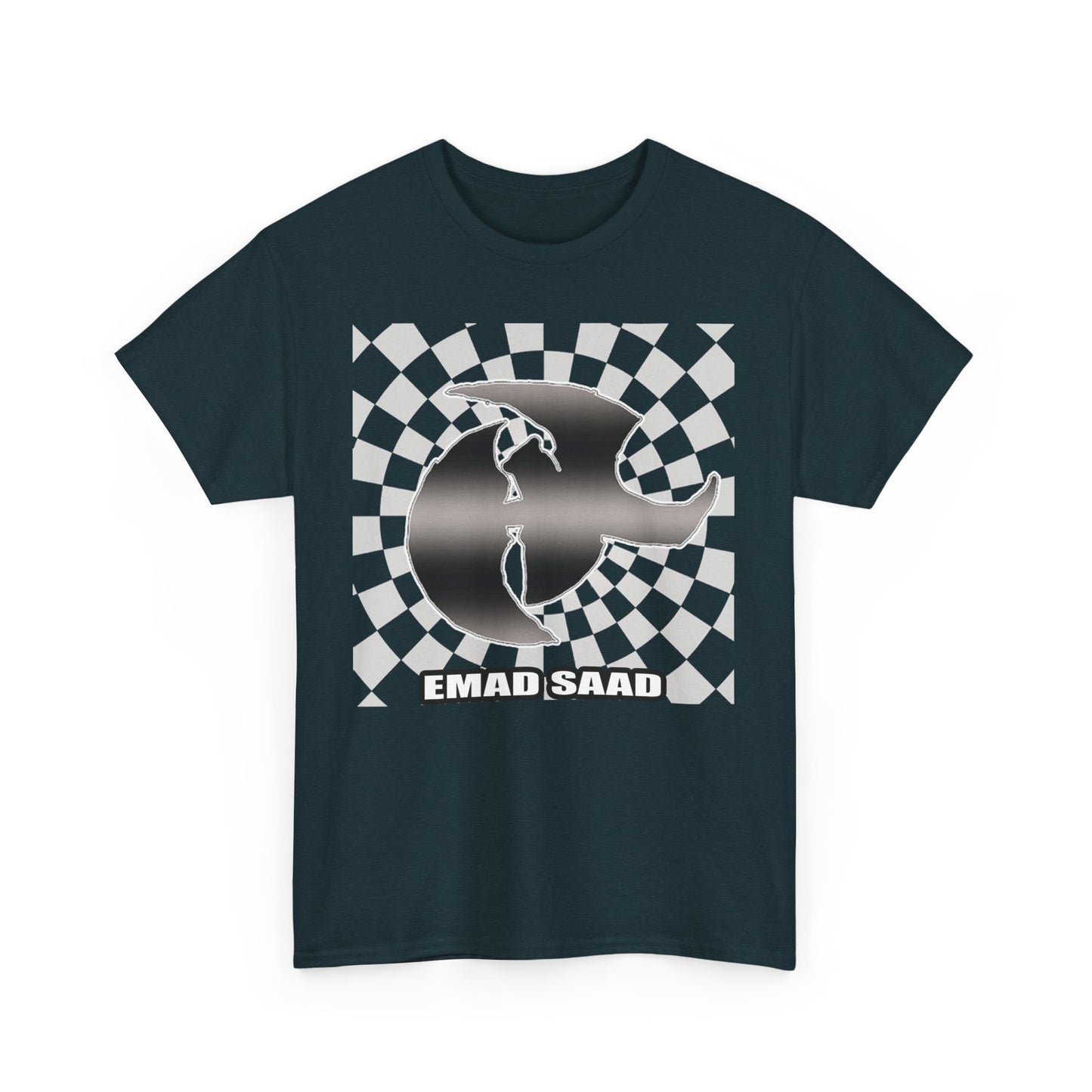 Emad Saad Checkerboard Graphic Unisex Heavy Cotton Tee