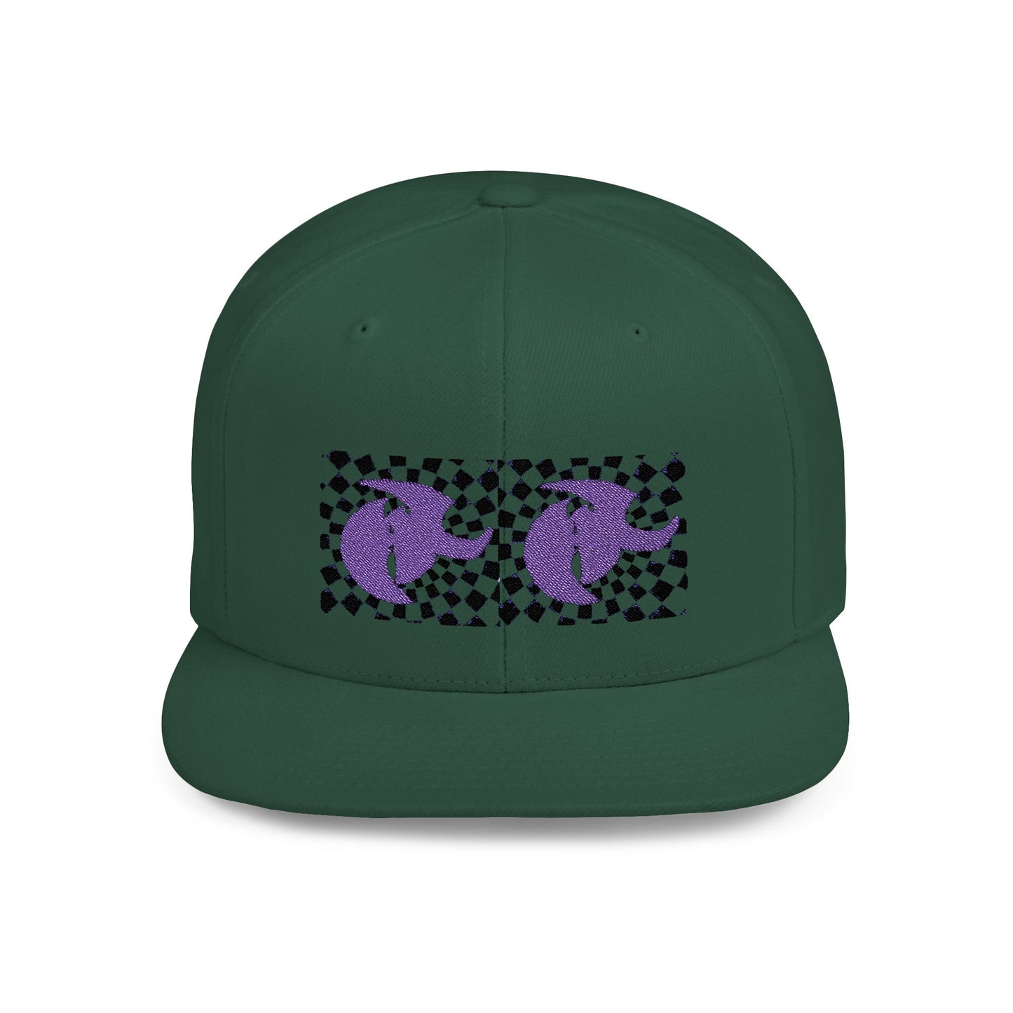 HK LOGO  Checkerboard Flat Bill Snapback CAP