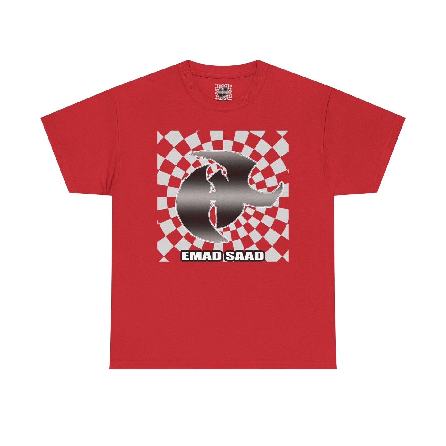 Emad Saad Checkerboard Graphic Unisex Heavy Cotton Tee