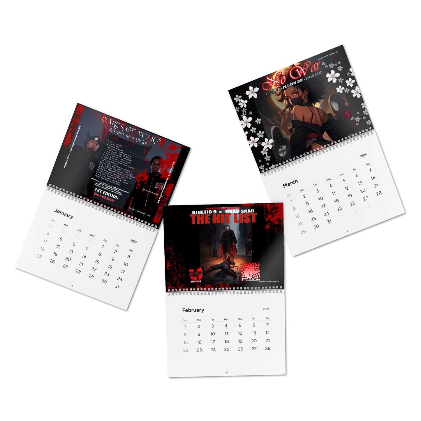 DARTS OF WAR 3  2026 Wall Calendar