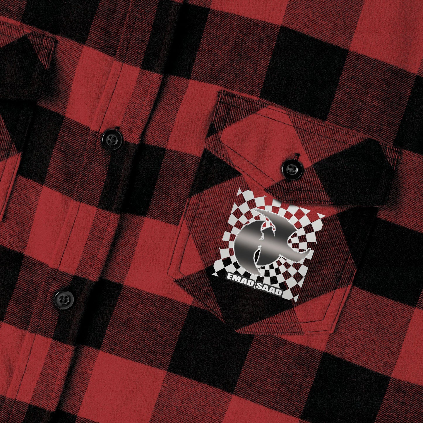 HK Logo Unisex Flannel Shirt with Checkered Design - Perfect for Casual Style & Outdoor Adventures