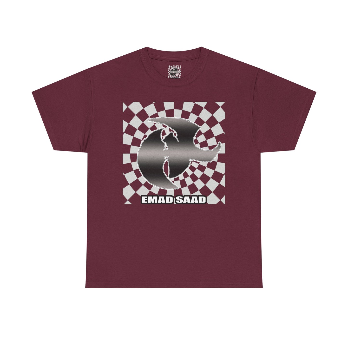 Emad Saad Checkerboard Graphic Unisex Heavy Cotton Tee