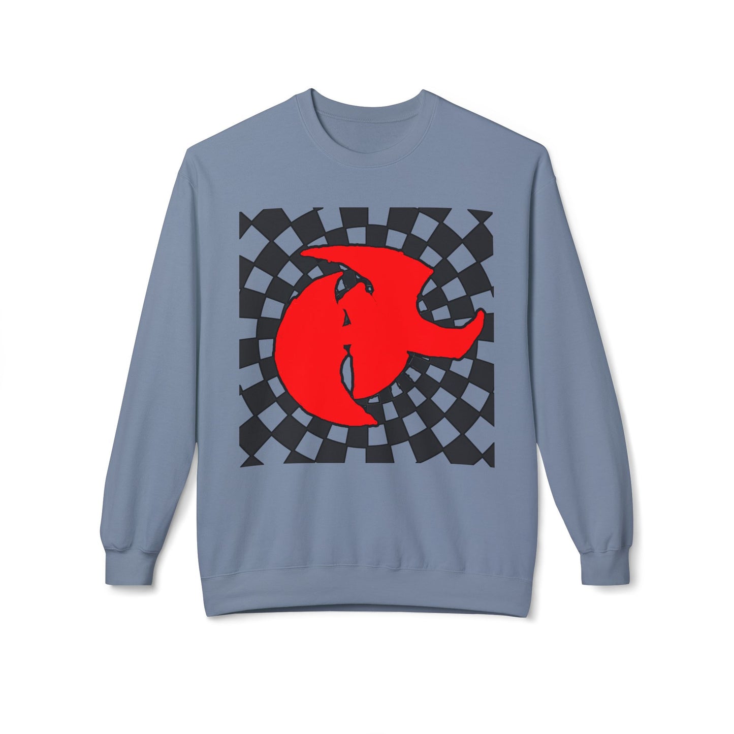HK LOGO Unisex Fleece Sweatshirt with Bold Red Graphic