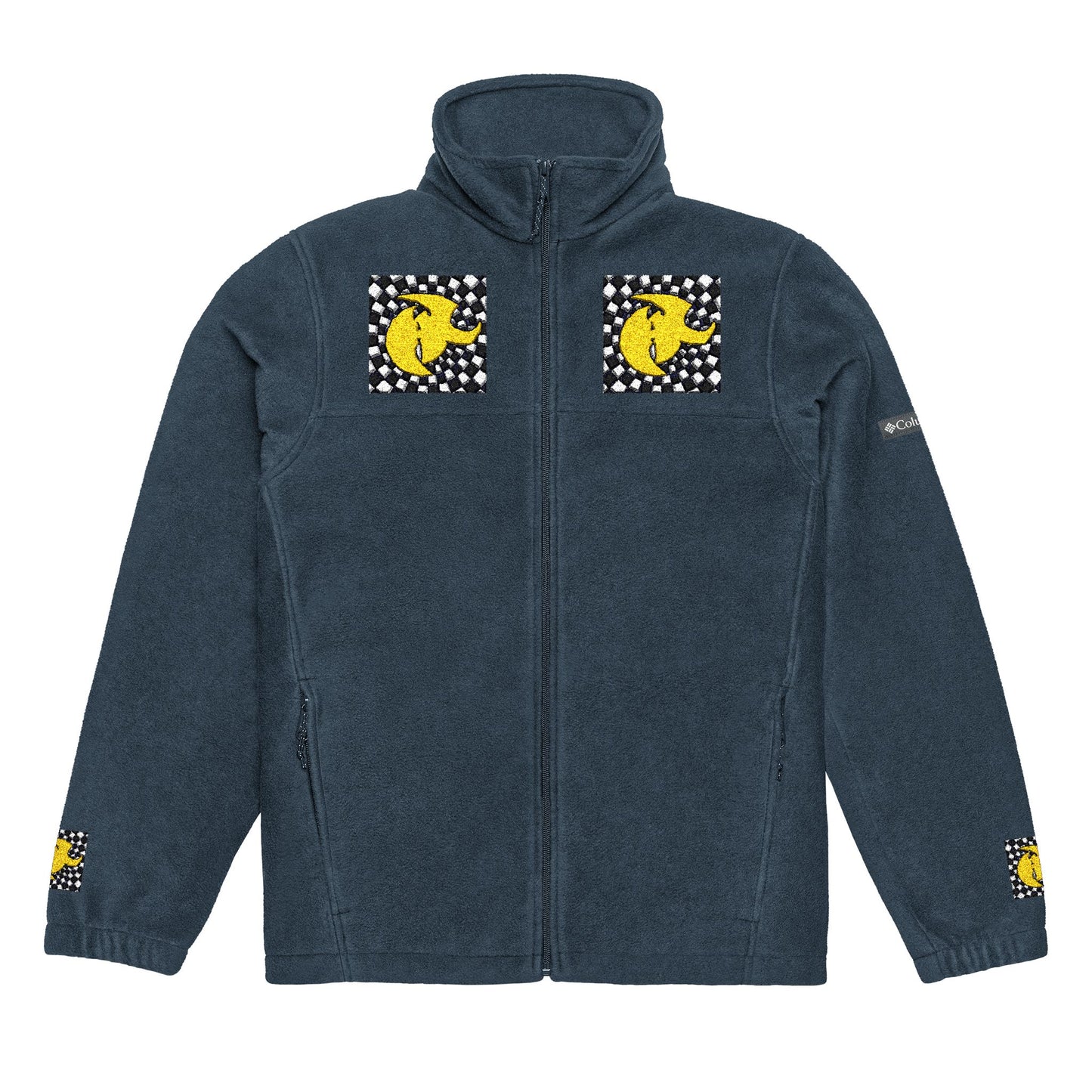 HK Logo Unisex Columbia Fleece Jacket with Embroidered Stitched Logos