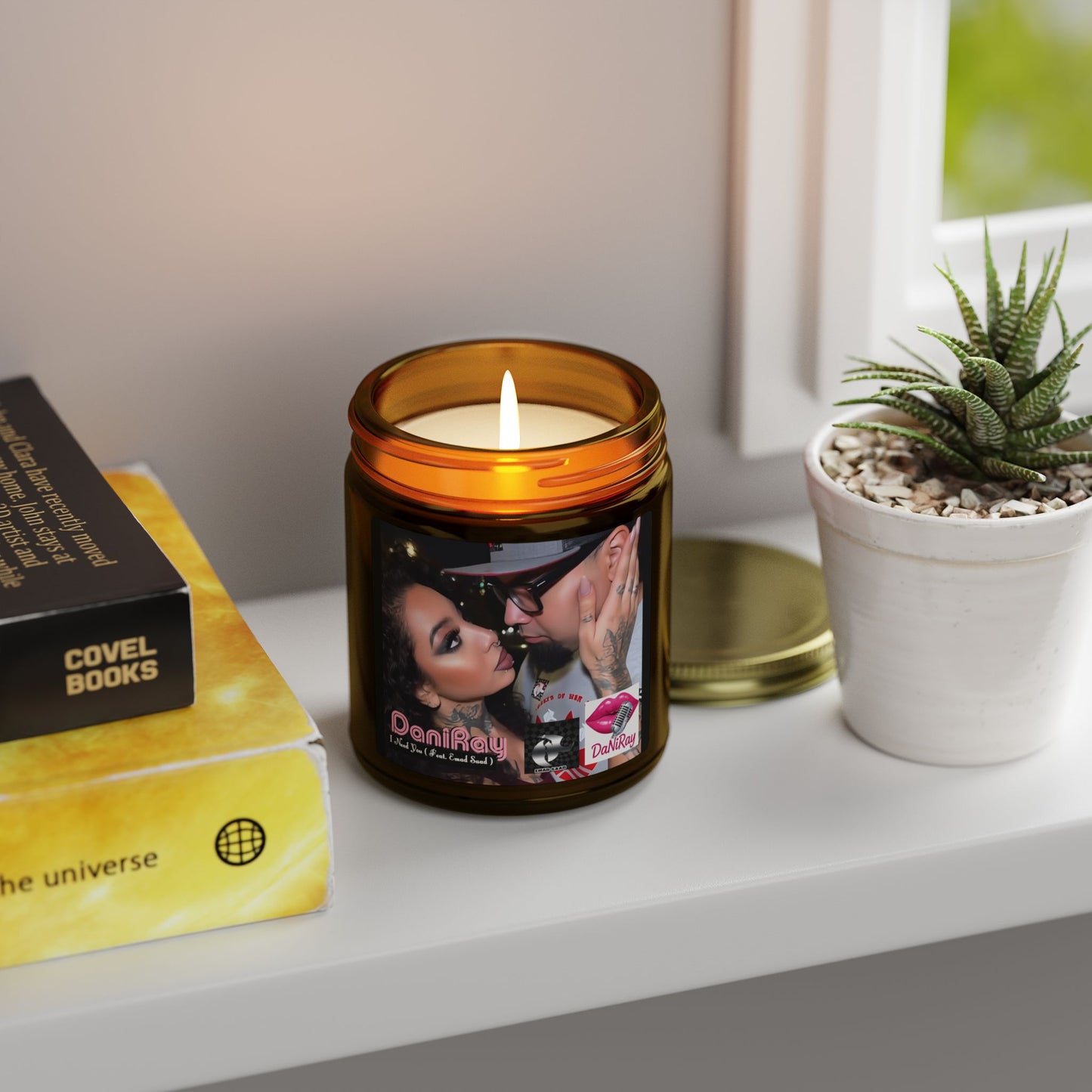 I Need You Scented Candle — 4oz/9oz Amber Jar (Romantic Kiss Label)