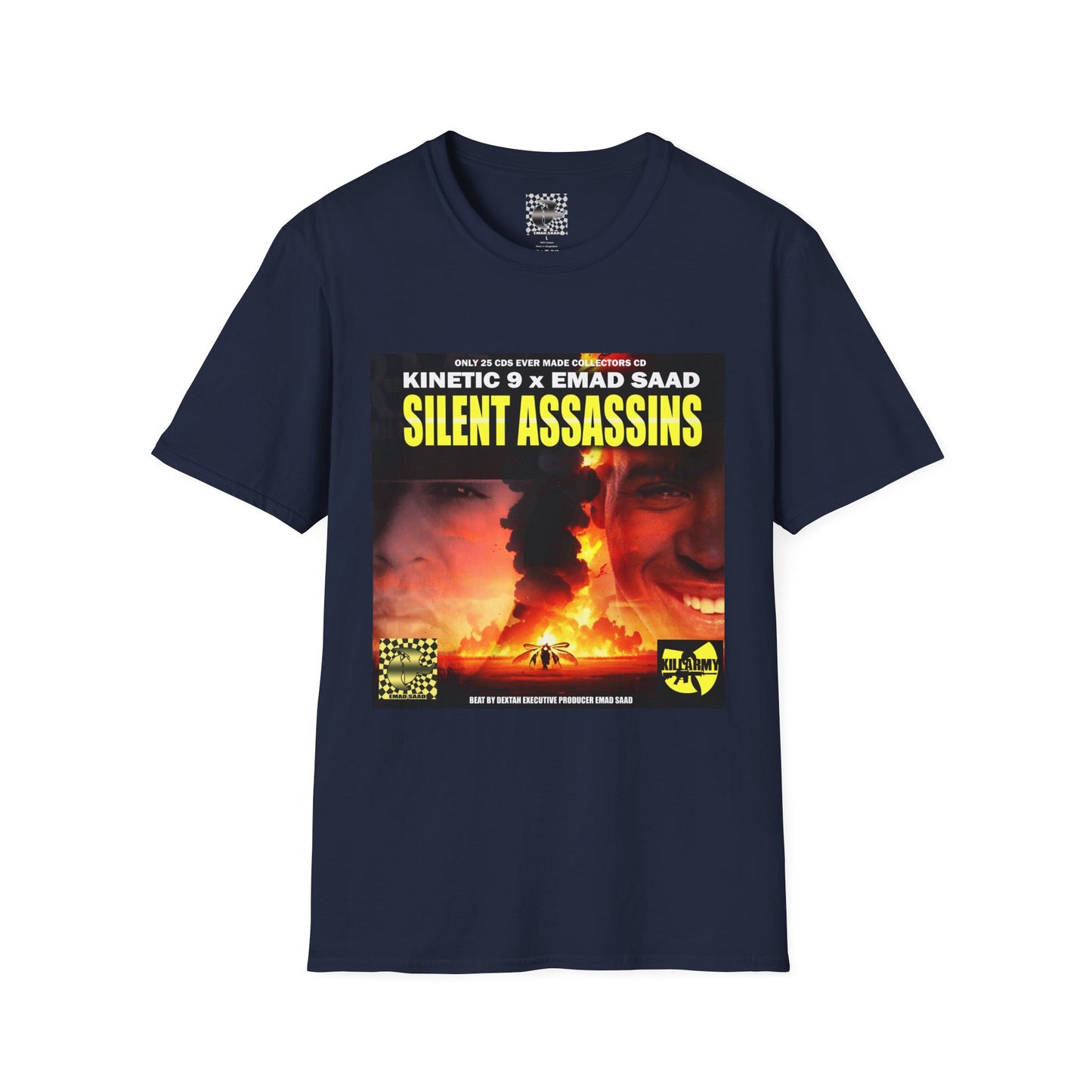 Silent Assassins Graphic T‑Shirt – Kinetic 9  x Emad Saad Album Art Tee