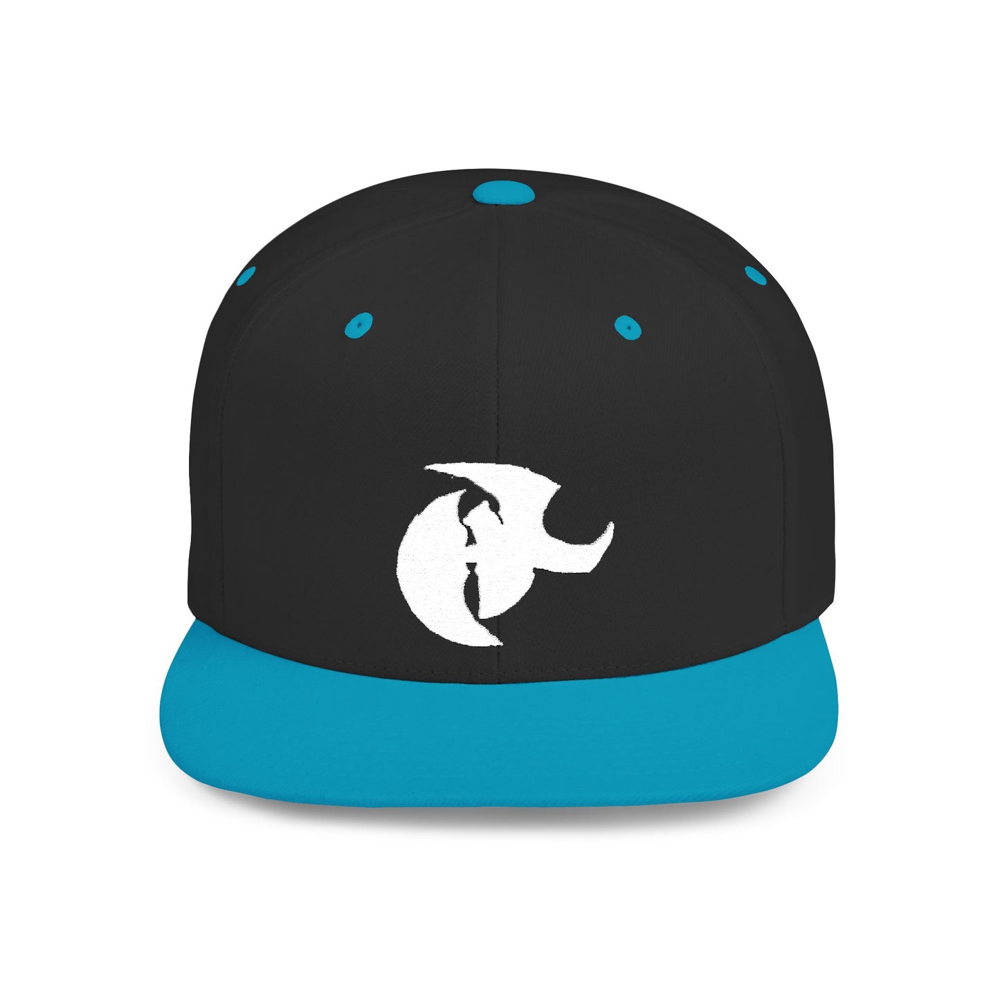 HK White LOGO  Flat Bill Snapback Hat | Stylish Casual Accessory