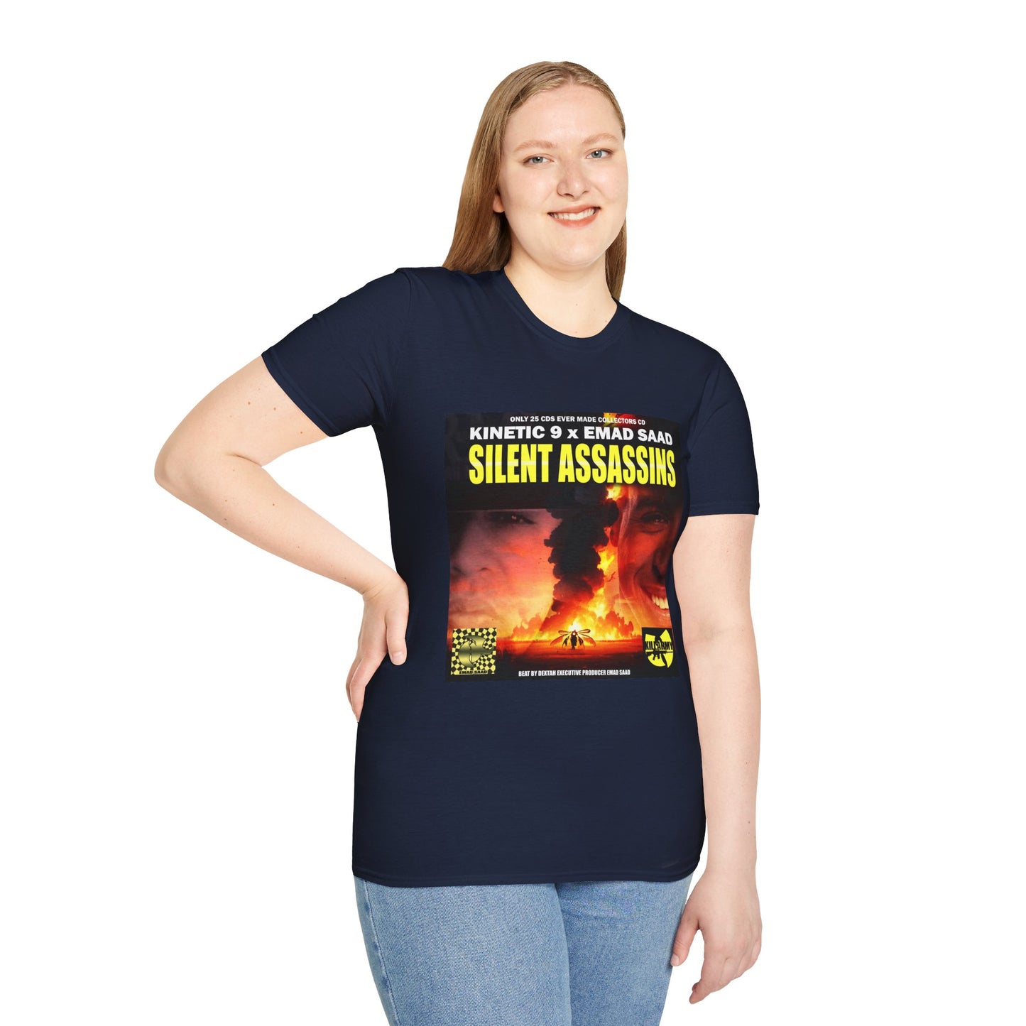 Silent Assassins Graphic T‑Shirt – Kinetic 9  x Emad Saad Album Art Tee