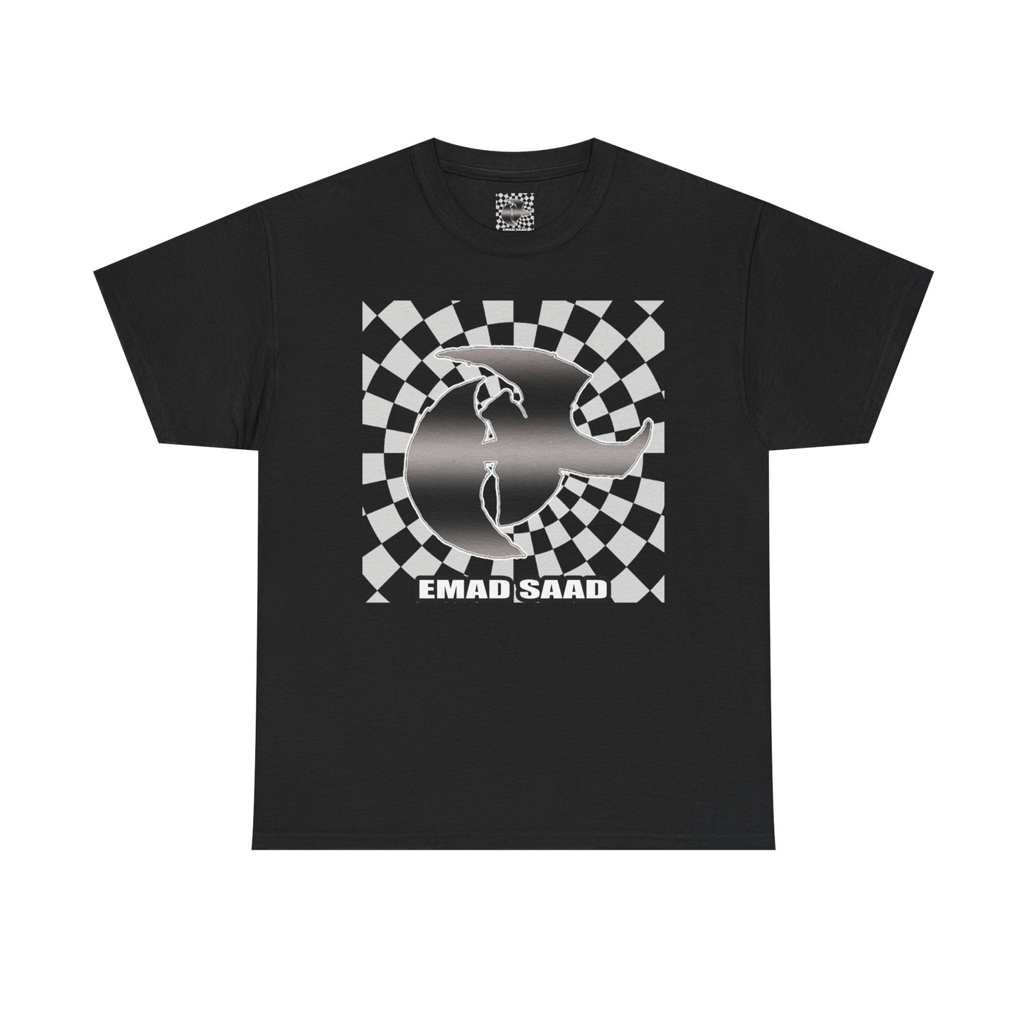 Emad Saad Checkerboard Graphic Unisex Heavy Cotton Tee